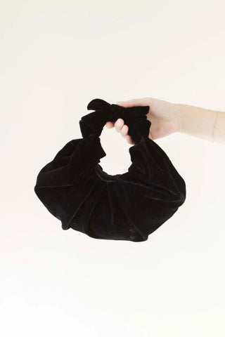 Kiku Croissant Bag | Black Velvet