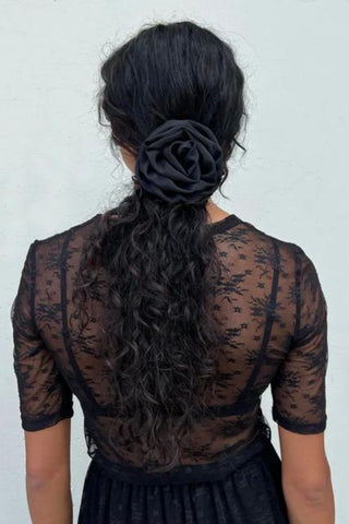Libra Rosette Scrunchie | Black