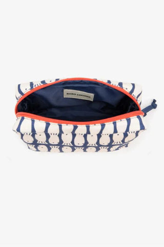 Lucky Fish Printed Cotton Pouch | Navy Blue
