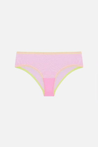 Ines Clean Tulle High Waist Knicker | Bright Pink