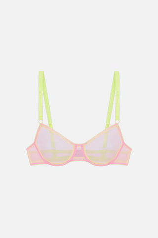 Ines Clean Tulle Underwire Bra | Bright Pink