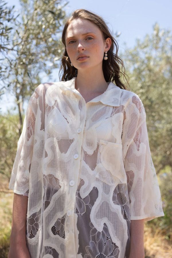 Lace Detailed Oversized Shirt main image 0