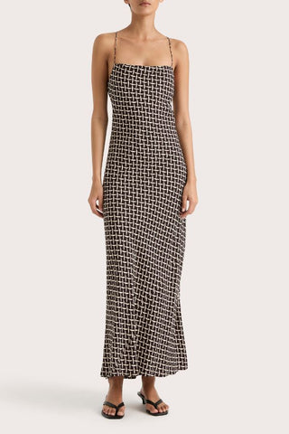 Lusia Midi Dress | Espresso Geo