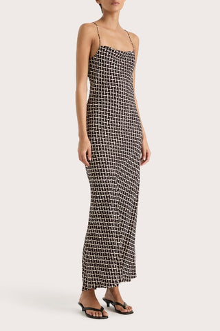 Lusia Midi Dress | Espresso Geo