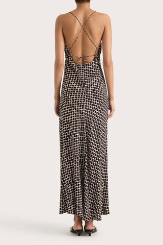 Lusia Midi Dress | Espresso Geo
