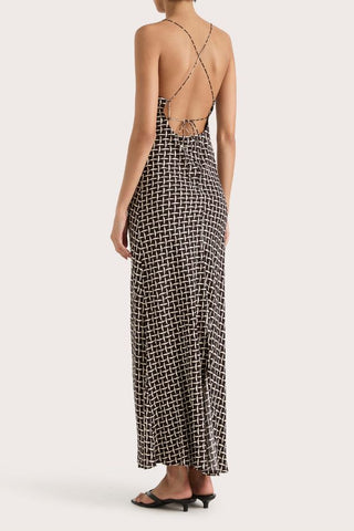 Lusia Midi Dress | Espresso Geo