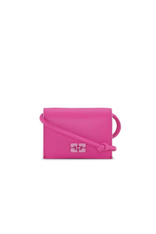 Ganni Bou Wallet on Strap | Shocking Pink