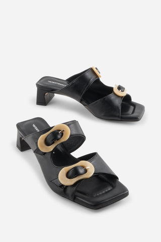 Nora Leather Sandal | Black