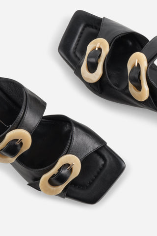 Nora Leather Sandal | Black
