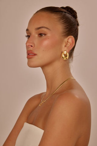 The Pave Doorknocker Hoops | Gold