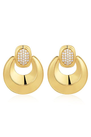 The Pave Doorknocker Hoops | Gold