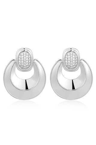 The Pave Doorknocker Hoops | Silver