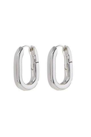 XL Chain Link Hoops | Silver