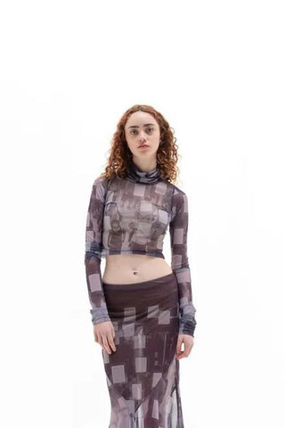 Mesh Turtleneck Top | Sentinel