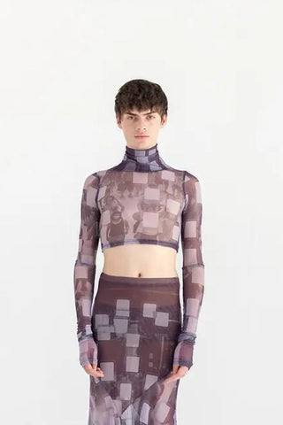 Mesh Turtleneck Top | Sentinel