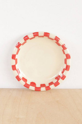 Checkerboard Ring Dish | Red Fringe