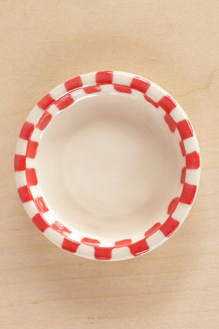 Checkerboard Ring Dish | Red Fringe