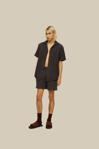 Nearly Black Porto Waffle Shorts
