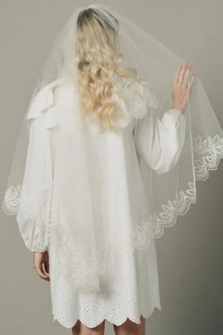 Mimosa Embroidered Veil | Ofrenda