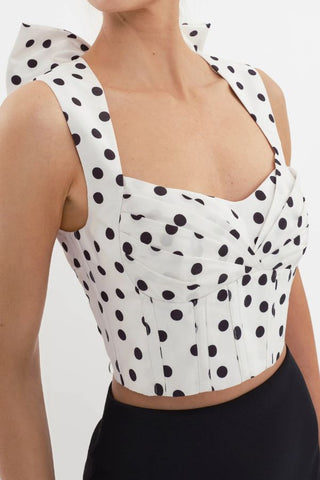 Delia Crop Top | Polka Dot