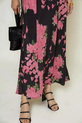 Melanie Silk Midi Dress | Blossom Pink