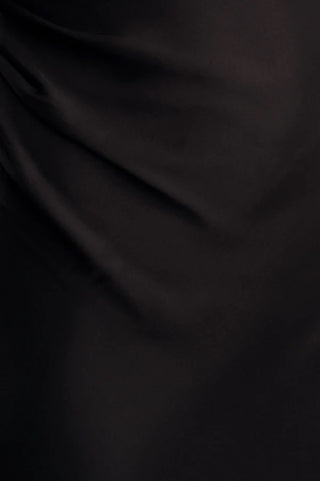 Agnes Draped Ruffled Maxi Dress | Black