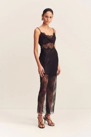 Labyrinth Lace Maxi Dress | Black