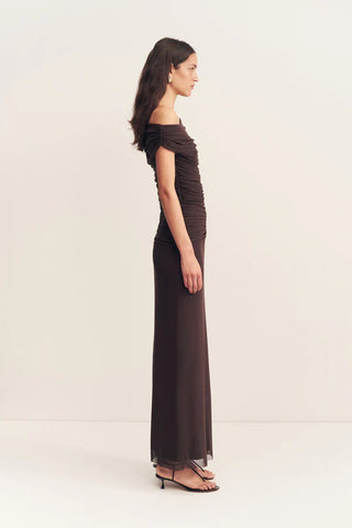 Mira Off Shoulder Maxi Dress | Ganache