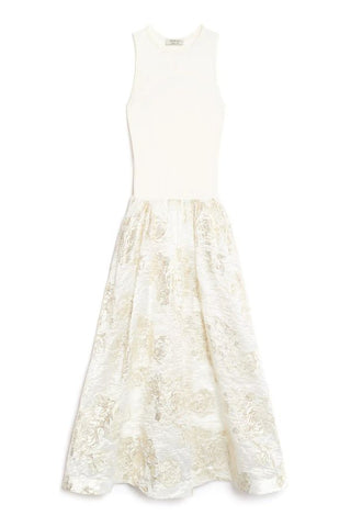 Sophia Jacquard Midi Dress | Pearled Ivory