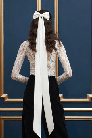 Lady Lace Top | Pearl White