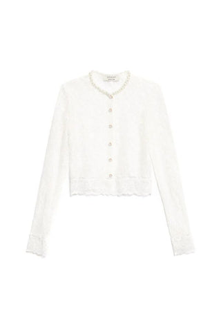 Lady Lace Top | Pearl White