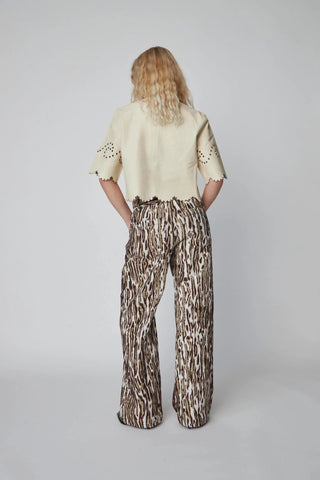 Pointelle Leather Shirt | Almost White