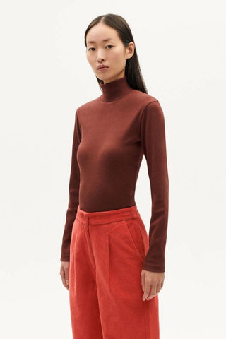 Aine Rib Top | Coffee