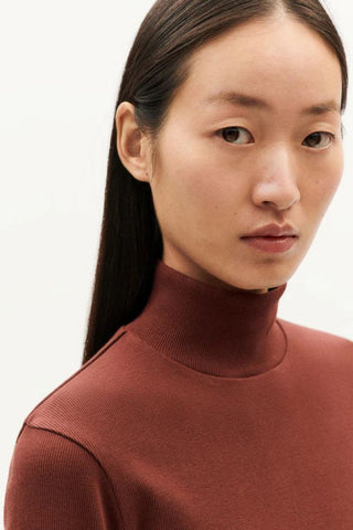 Aine Rib Top | Coffee