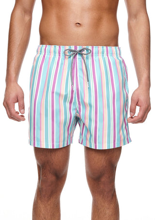 Rock Stripe Mid Length Swim Shorts