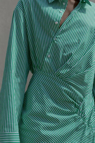 Dorthea Dress | Green Stripe