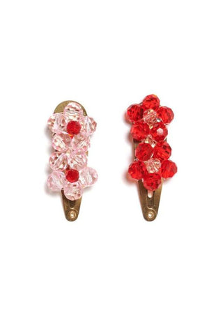June Bead Hair Clips | Red