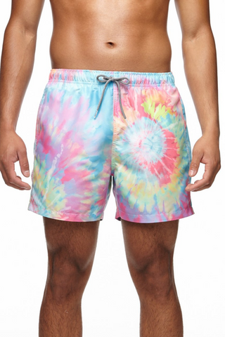 Dive into the 90s in the Spiral Tie Dye shorts. Add a pop of colour into your palate this Summer and transport yourself back to when times were all about peace and love. These shorts are made from super-soft and quick drying polyester for maximum comfort and style. Available in a classic length, not too long, not too short! Designed by Boardies. 