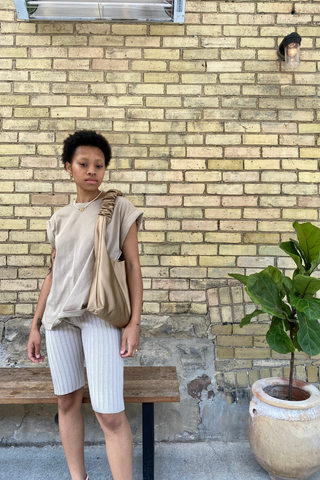 The Morley feels like heaven on and will take you comfortably wherever you need to go. The soft neutral cotton ribbed material ensures an easy wear all while looking great. Slip on under your dress for biking through the city or toss on an oversized crew sweatshirt or your favourite tee for a casual look.