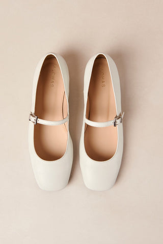 Por Do Sol Leather Ballet Flats | Cream