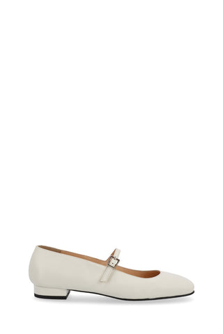 Por Do Sol Leather Ballet Flats | Cream