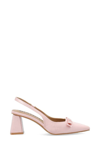 BIAMARALYN Bow Satin Slingback | Dusty Pink