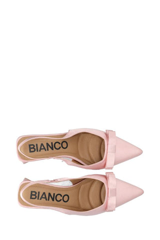 BIAMARALYN Bow Satin Slingback | Dusty Pink