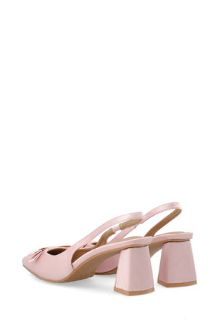 BIAMARALYN Bow Satin Slingback | Dusty Pink