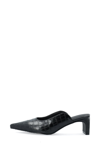 Biarowe Cutline Mules | Black Croco