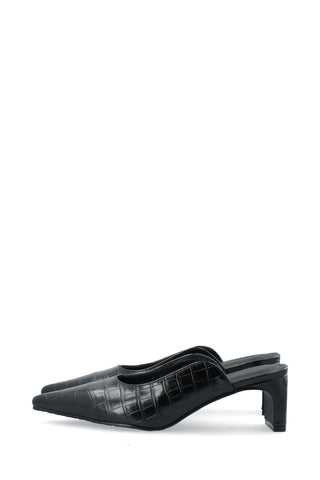 Biarowe Cutline Mules | Black Croco