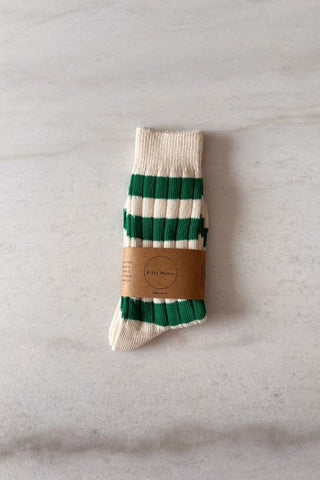 Colour Stripe High Socks | Forest Green