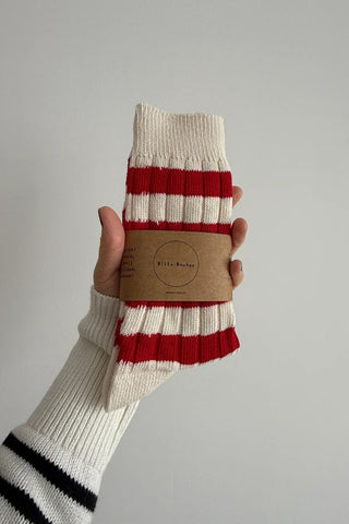 Colour Stripe High Socks | Red