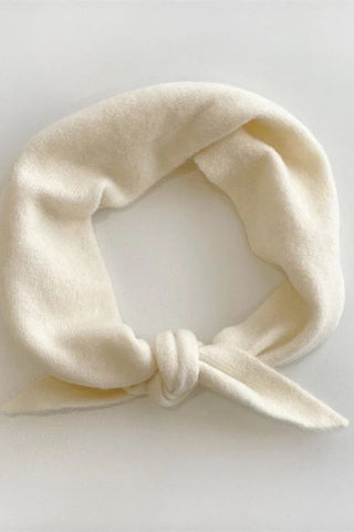 Fuzzy Wool Cravat Scarf | White