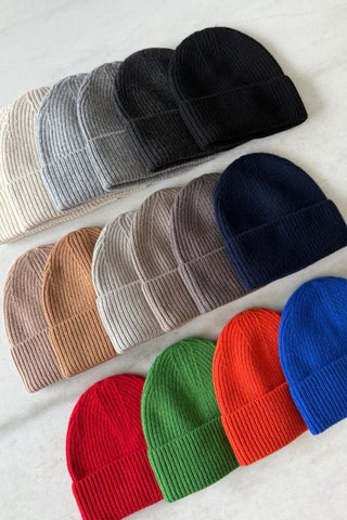 Merino Wool Everyday Beanie | Orange Diamond